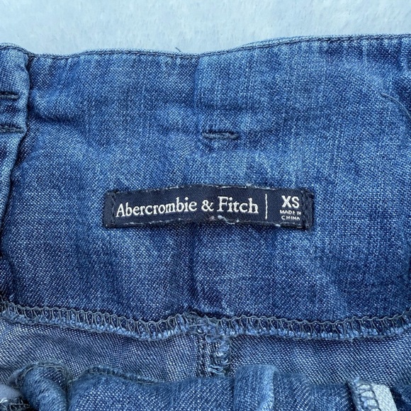 Abercrombie & Fitch Women's Wide-Leg Chambray Pants Size XS – Paperbag Waist - Picture 3 of 13